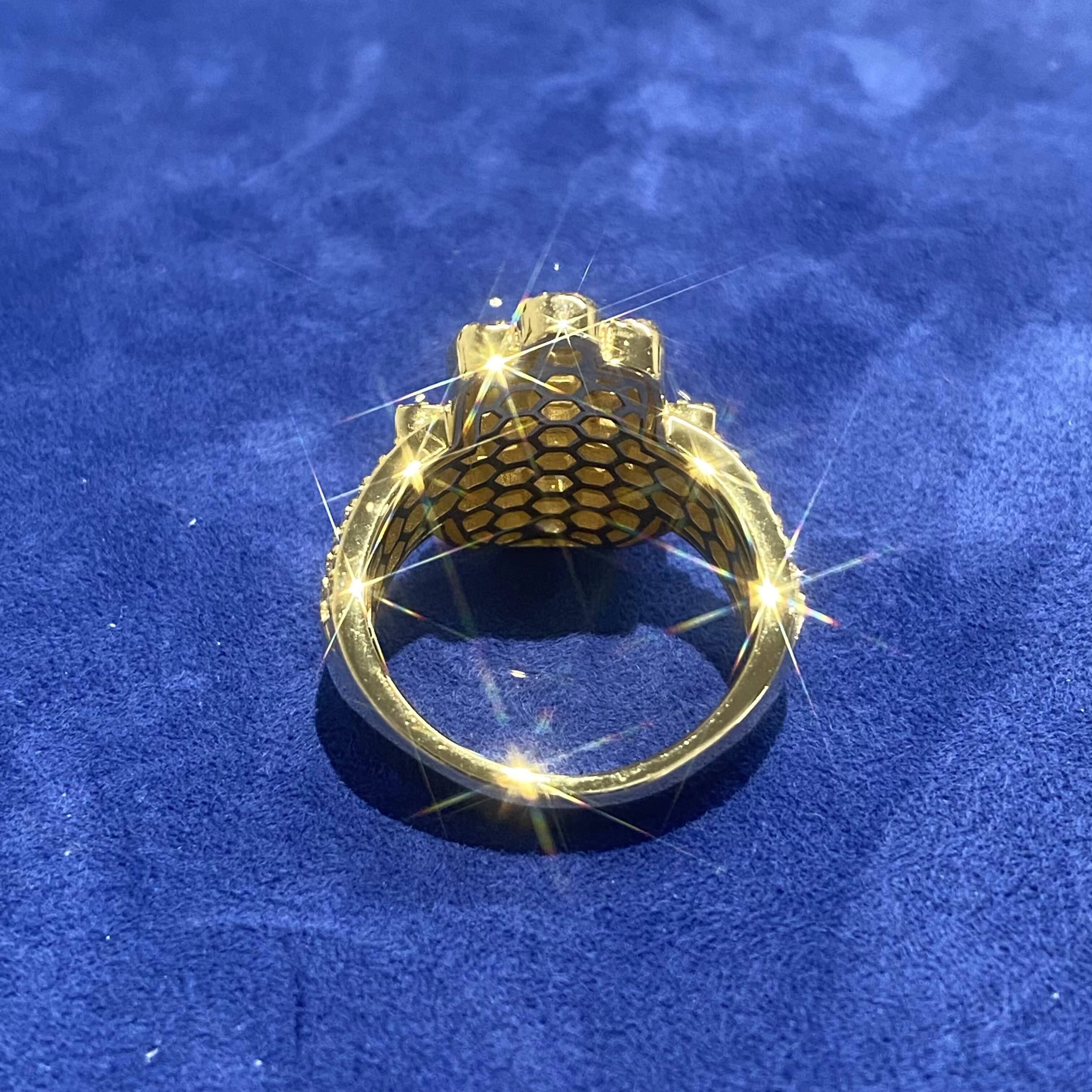 Hand Out RIng With Vvs Moissanite Diamond 925 Silver HipHop Jewelry Mens Rings