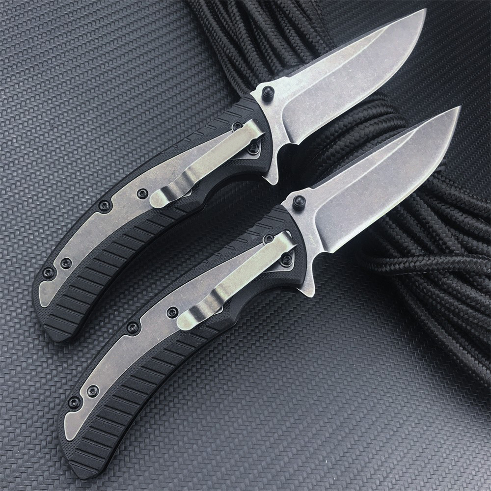 KS1312BW Tactical Folding Knife Survival Rescue Tool Knife Nylon Fiber Inlaid 420 Steel Handle Camping Hunting EDC Folding Knife