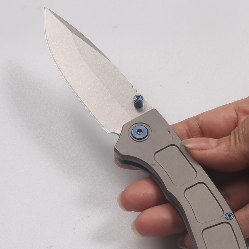 BM 748 Narrows Titanium M390 Blade Folding Knife Outdoor Camping Hunting Pocket EDC Utility Knife