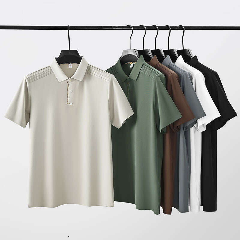 Men's Clothing Turn-Down Collar Design Color-Blocking Designer Fashion Plaid Quick-Drying Wear-Resistant Anti-Pilling Casual Non-Binding Business