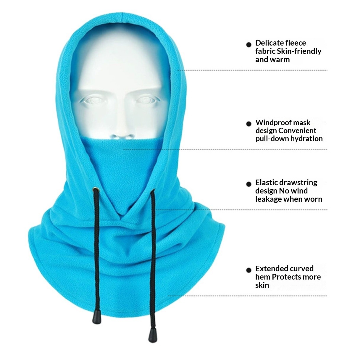 Winter Fleece Neck Gaiter Balaclava Windproof Warm Cycling Face Mask For Men Women