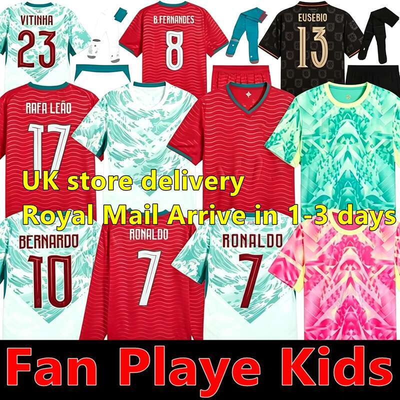 UK Stock Portugal Jersey 2026 World Cup Soccer Jerseys Portuguesa Ronaldo JOAO FELIX BERNARDO B. FERNANDES PEPE 26 27 Maillot Football Shirt Team Men kids kits