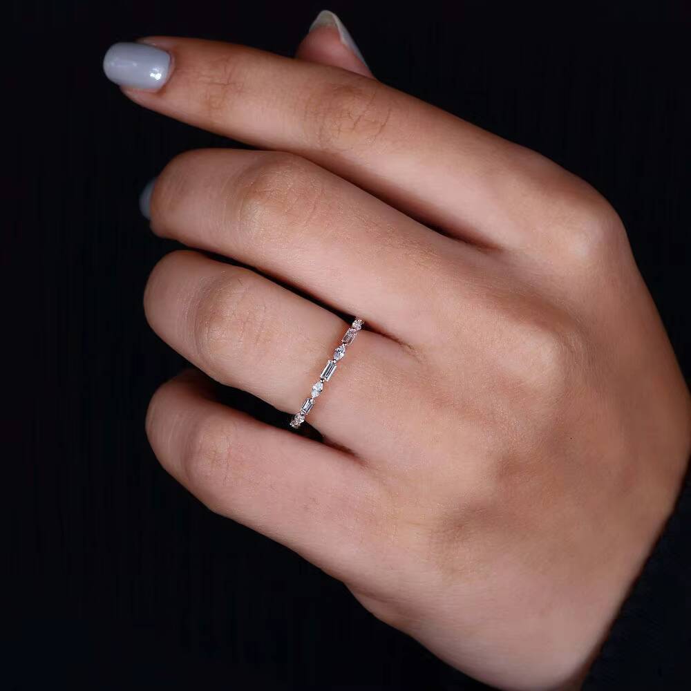 18k Wedding Band VVS1 D Color IGI Lab Grown Diamond Band Ring CVD 14k Solid Gold Wedding Band Lab Grown Diamond Band Women