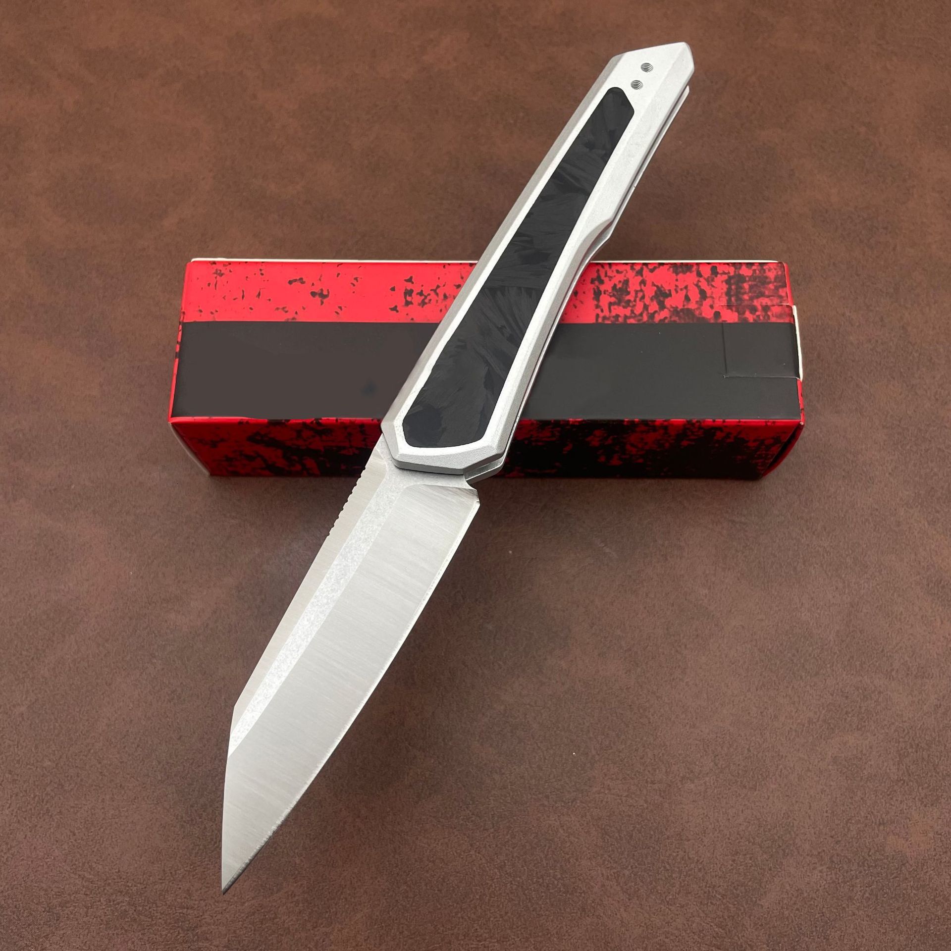 KS 7050 High-Quality Pocket Knife CPM154 Blade T6 Aluminum Frame Embedded with Carbon Fiber Handle Sharp for Outdoor Camping Use