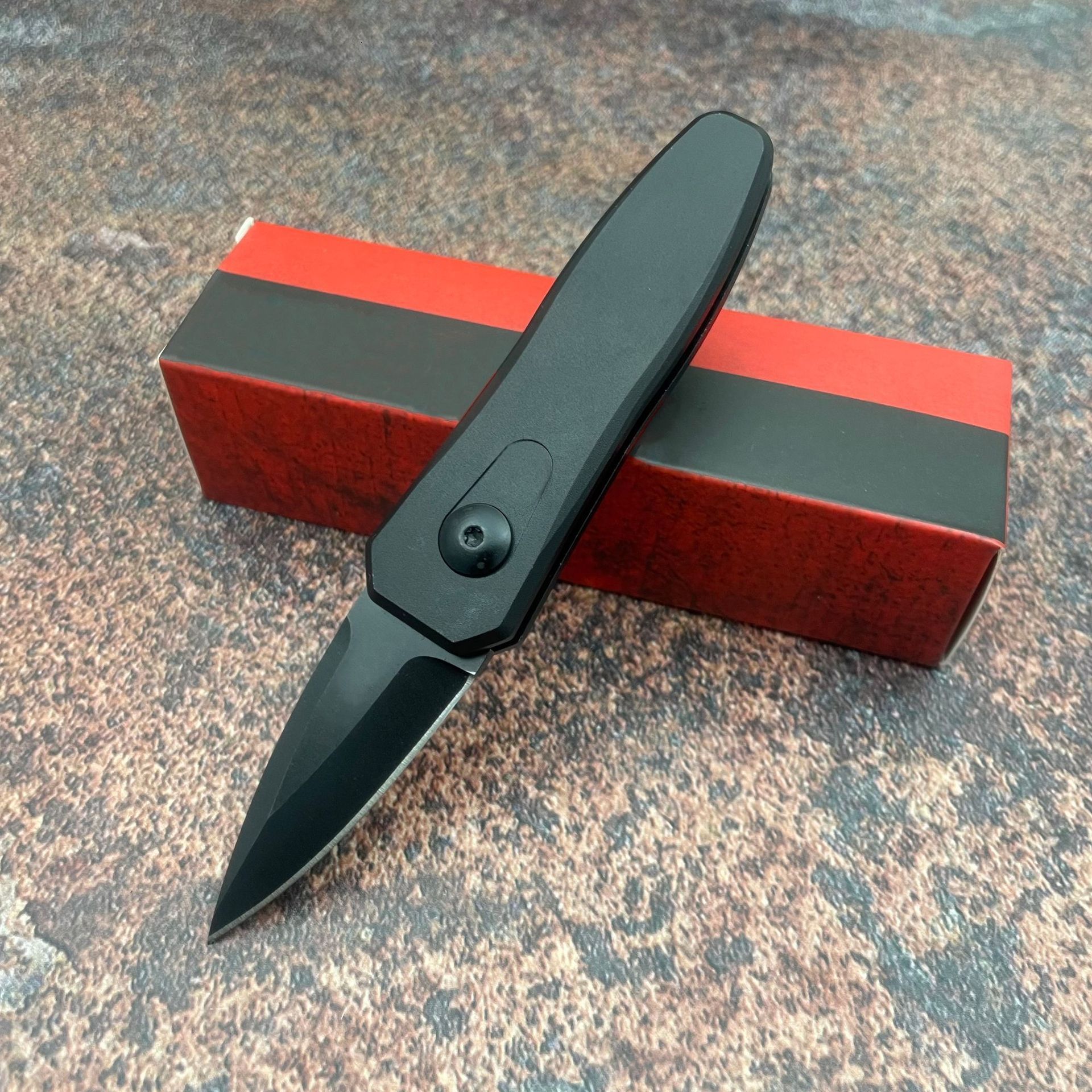 7500 folding pocket knife 1.9 inch black CPM154 blade, aluminum handle camping hunting fishing outdoor tool EDC
