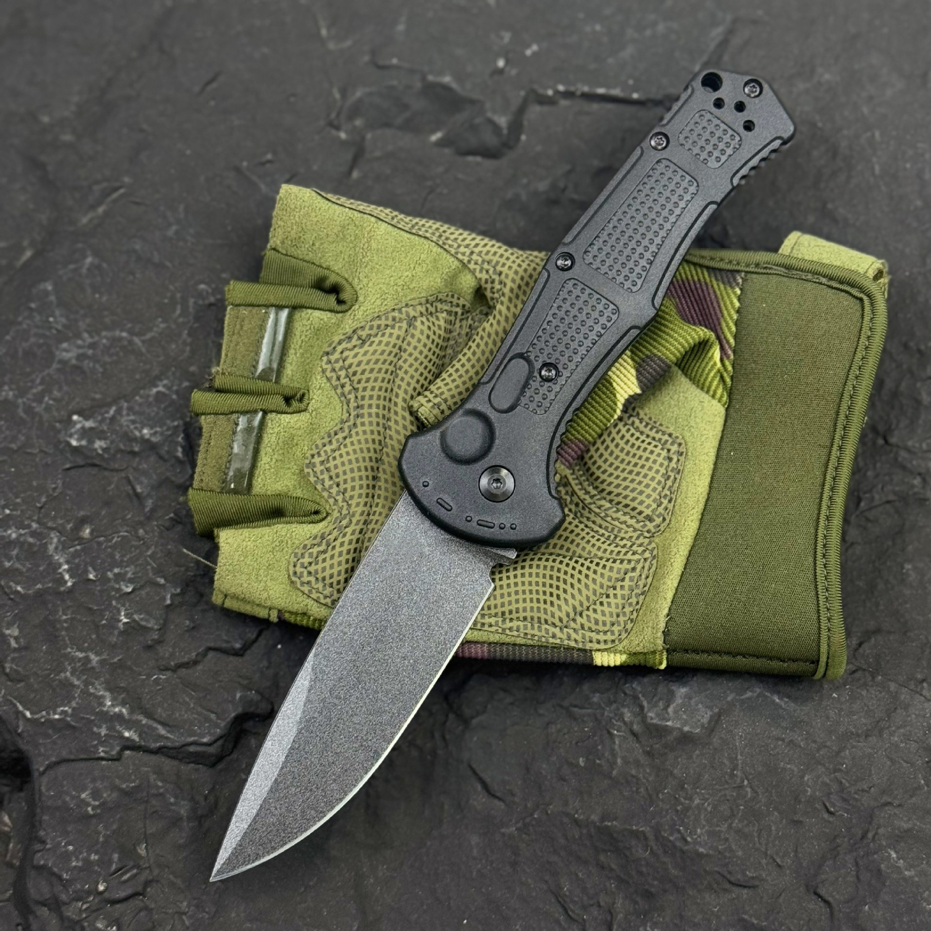 9070 Portable Outdoor Pocket Knife D2 Blade Nylon Fiber Handle Camping Fruit Folding Knife EDC Jungle Hiking Adventure Survival Tool
