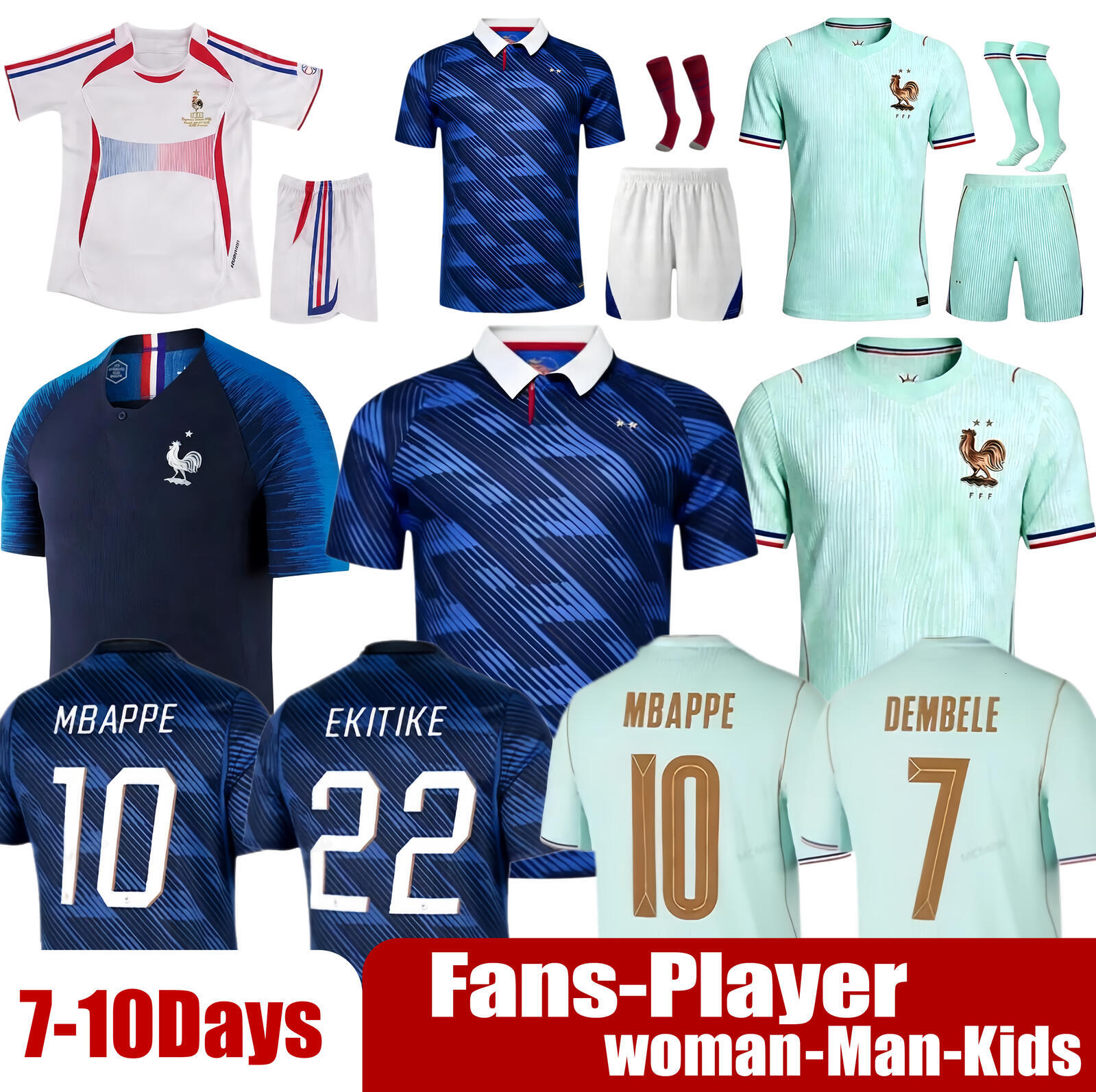 2026 France World Cup Soccer Jersey PE GIROUD maillot france 2026 2027 DEMBELE EKIT GRIEZMANN retro Football tops Shirt men kids