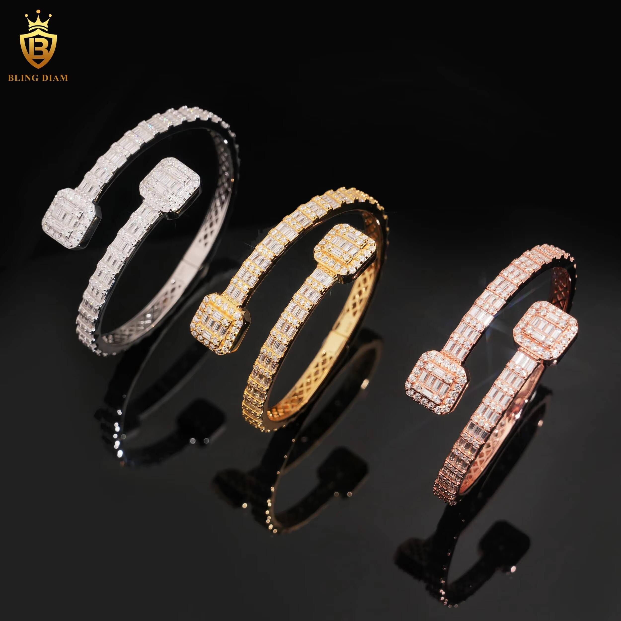 High Quality Fashion 57mm Pass Diamond Tester VVS Moissanite Hip Hop Lced Out Chain 925 Silver Cuban Link Chain Bracelet