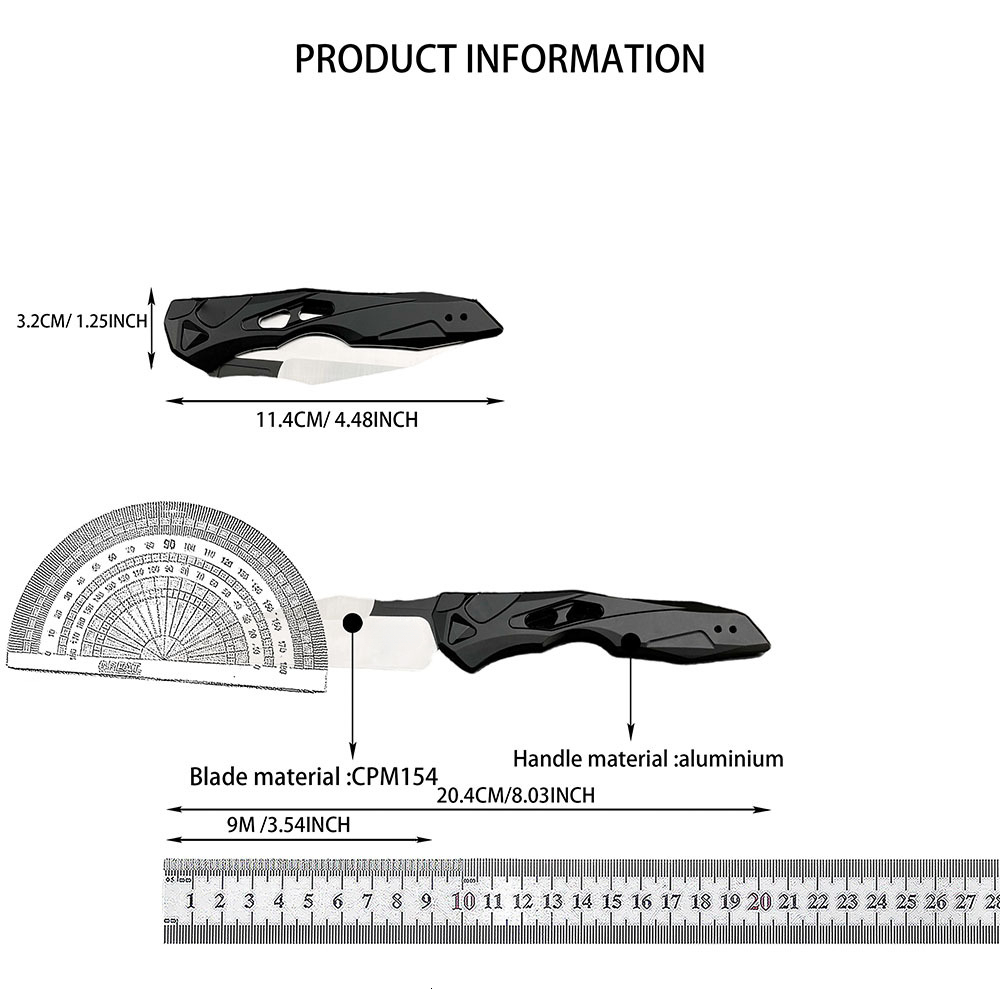 Outdoor 7650 Folding Pocket Knife CPM154 Stone-washed Blade G10 Handle Camping Survival Gear and EDC Men's Hunting Knives