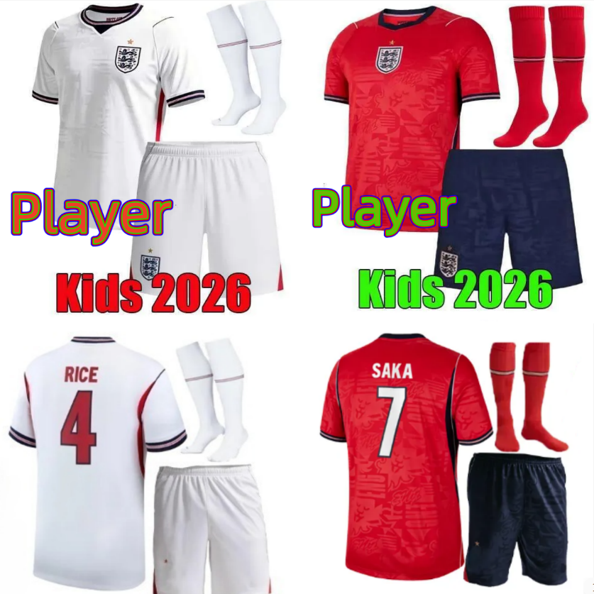 england Player kids world cup 2026 Soccer Jersey Men KANE BELLINGHAM MAINOO BOWEN RICE FODEN GORDON TONEY PALMER PICKFORD Football Shirt Soccer