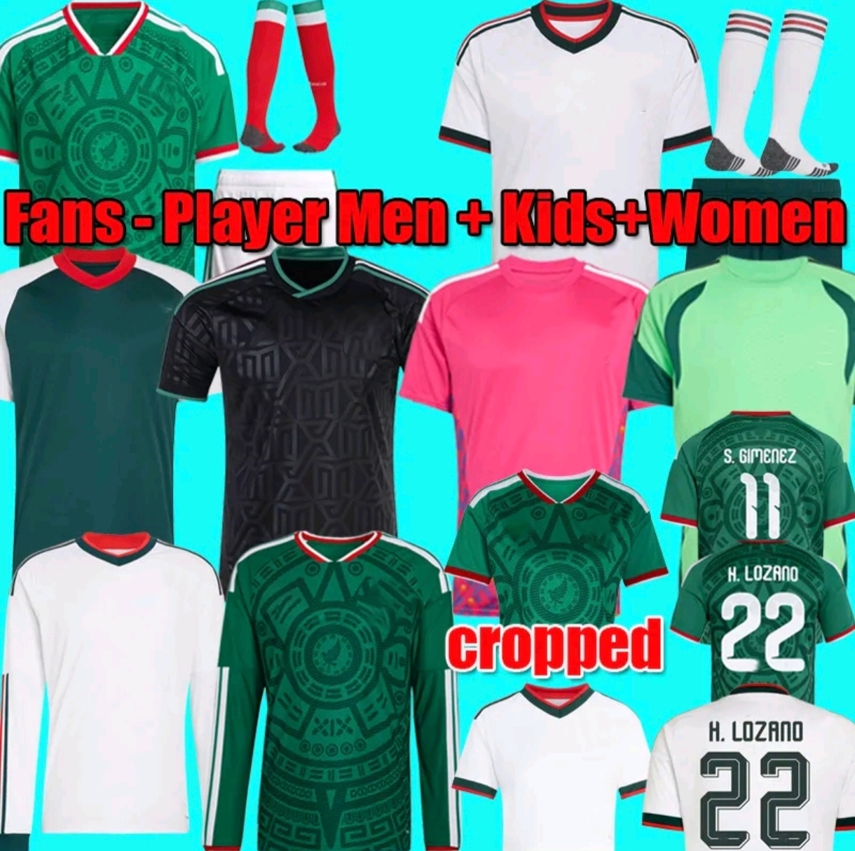 Green Mexicos jersey 2026 World Cup Home away Kit soccer jerseys A. VEGA C. HUERTA L. ROMO RAUL football shirts men kids kit set Third goalkeeper training