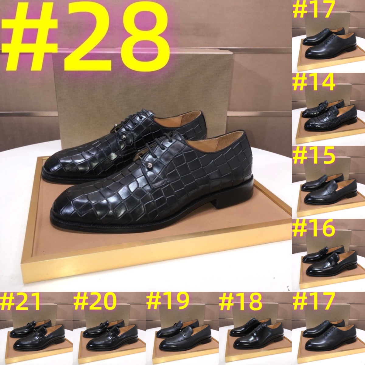 69Model Luxurious Mens Penny Loafers Elegant Wedding Party Full Grain Leather Casual Designer Dress Shoes Brown Black Business Formal Shoes Moccasins Size 38-46