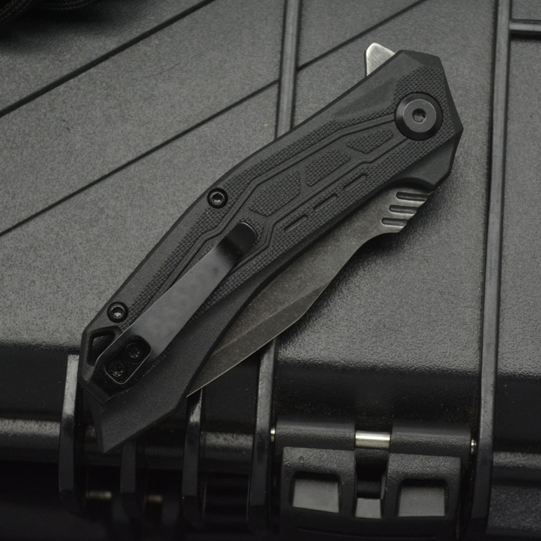 KS 1376 Stainless Steel Folding Knife - 8Cr13Mov Blade - Nylon Fiber Handle - Portable Household Fruit EDC Carry Tool Knife