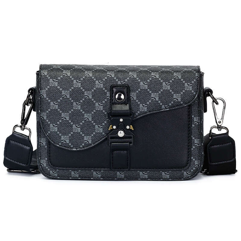 Foreign Trade Fashion Saddle High Quality Texture Men S European And American Plaid Single Shoulder Business Travel Commuting Crossbody Bag High Quali