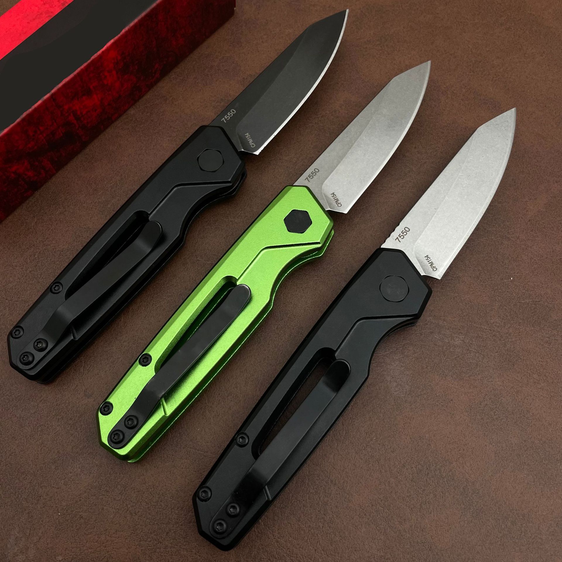 KS 7550 Launch 11 Multifunctional Carving Knife 2.75 "CPM-154 Steel Blade Outdoor Hunting Knife for Camping and Wilderness