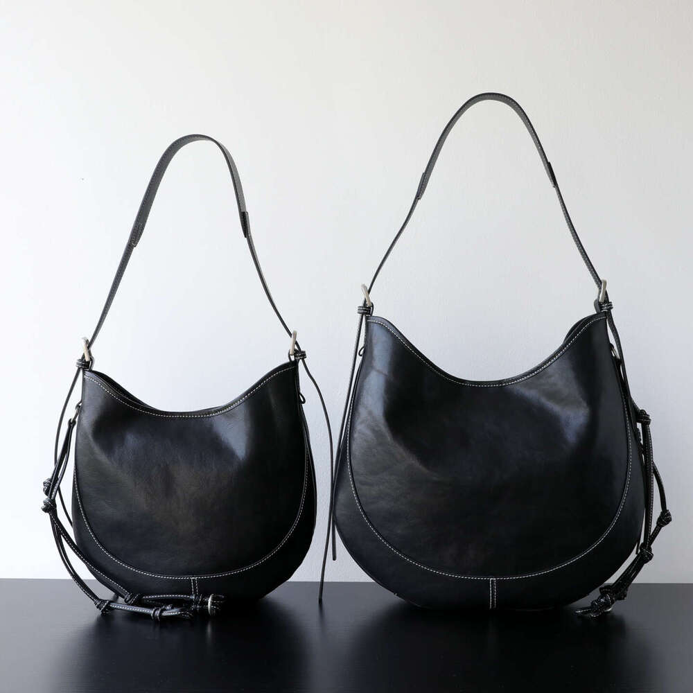 Niche Light Luxury Retro Saddle Bag Large Capacity Top Layer Vegetable Tanned Leather Casual Versatile Tote Handbag SENYY