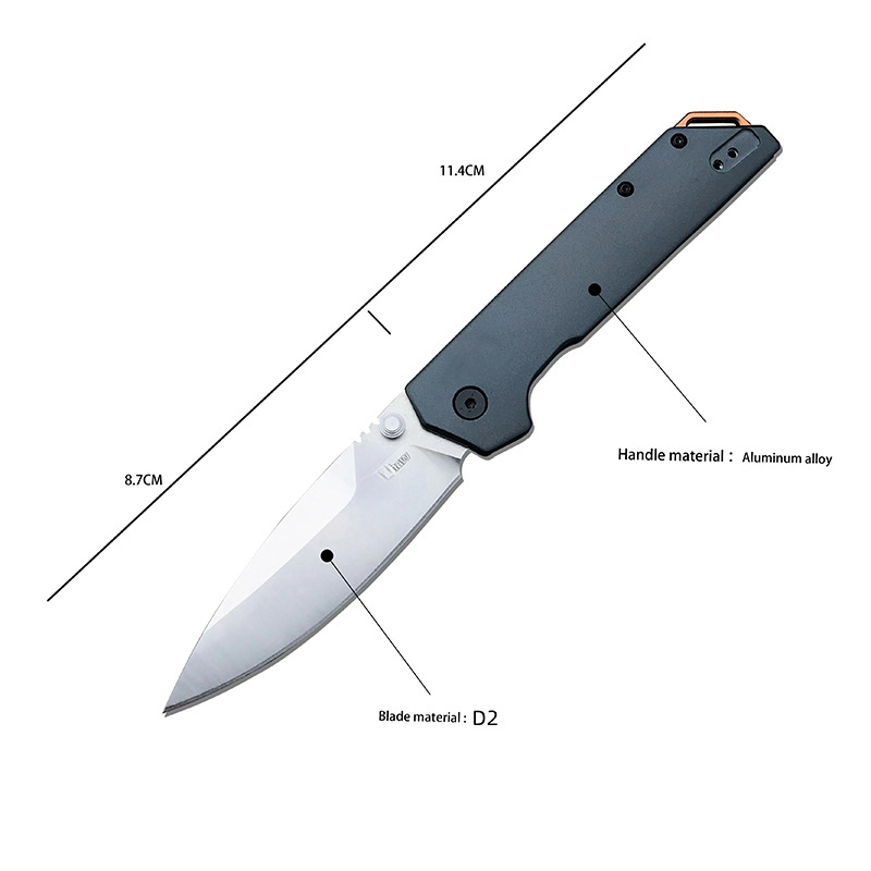 KS 2038 Aluminum Folding Knife with D2 Steel Blade A Lightweight and Durable Fishing Knife for Outdoor Emergencies