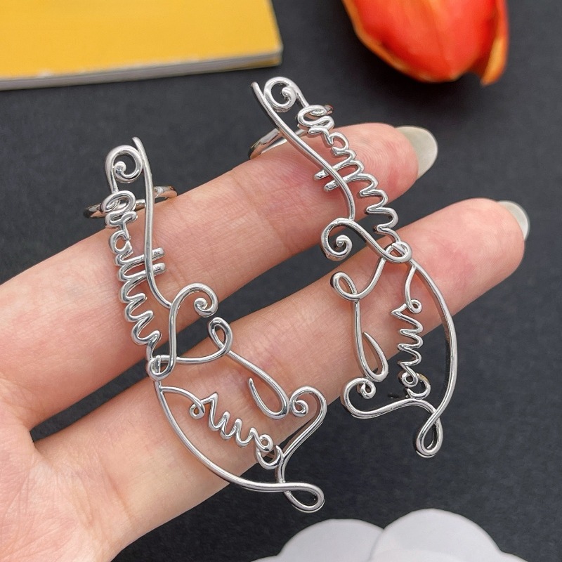 18K Gold Plated Script Letter Earrings Luxury Designer Hoop Earrings Fashion Daily Stud Earrings for Women High Quality Drop Earrings Party Festival Gift