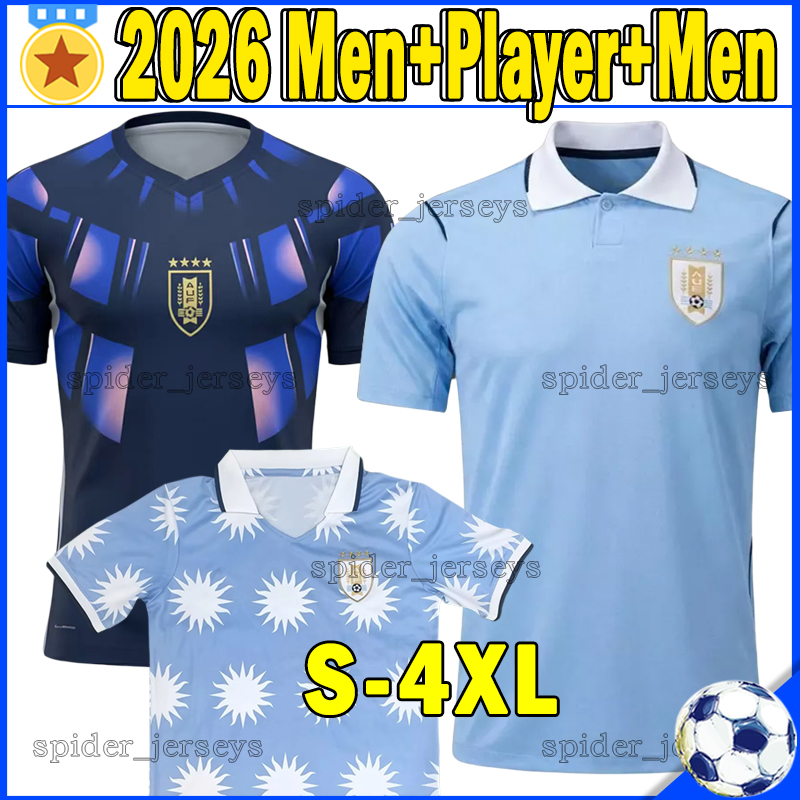 XXXL 4XL Uruguay 26 27 World Cup Soccer Jerseys national football team 2026 2027 D.NUNEZ R.AGUIRRE A.CANOBBIO Player Version F.VINAS Men Football Shirts kids kits sets