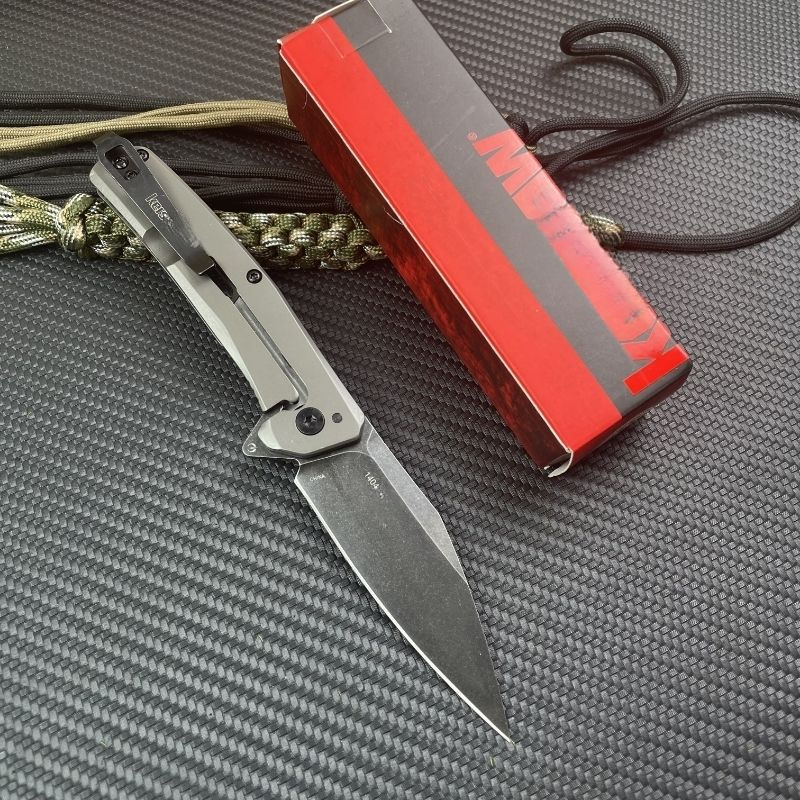 1404 Assisted Flipper Folding Pocket Knife 420 Stainless Steel Handle D2 Steel Blade Outdoor Camping Hunting EDC Tools