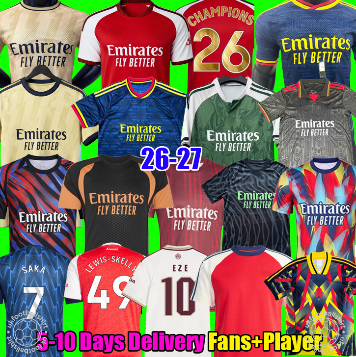 2026 EZE GYOKERES ZUBIMENDI NORGAARD MADUEKE LEWIS SKELLY RICE SAKA football shirt soccer jerseys arsenally 26 27 SALIBA G.JESUS ODEGAARD Men Kid tops