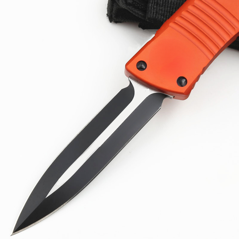 Orange Handle Outdoor Folding Knife High Hardness D2 Aviation Aluminum Alloy 6061 Wilderness Survival Sharp Tool