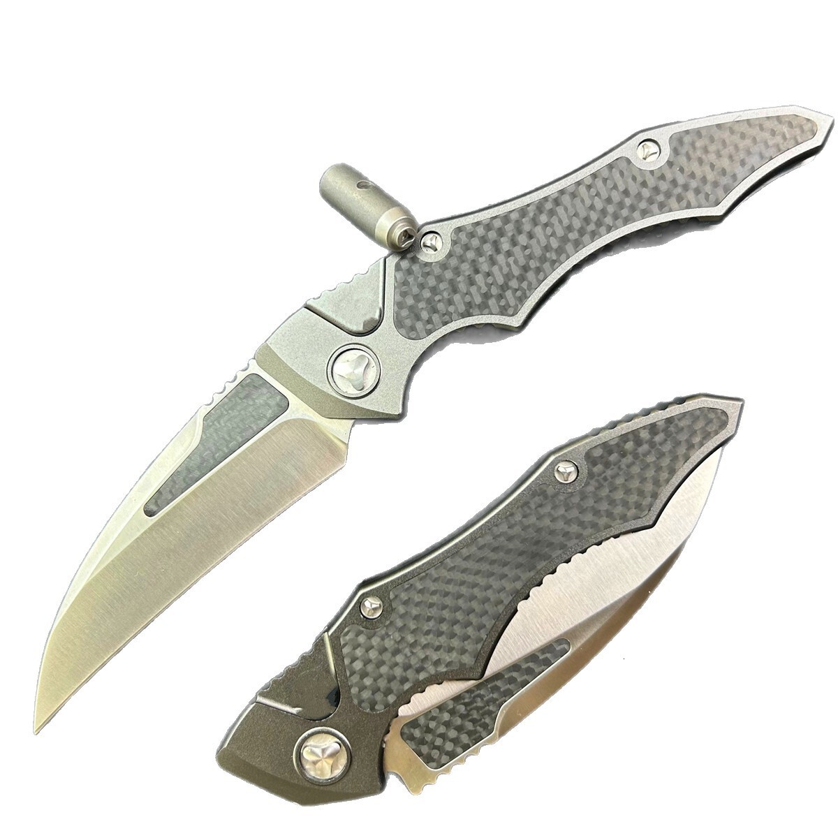 Folding Knife Aluminum Alloy CNC Carbon Fiber Patch Outdoor Camping Fishing Hunting EDC Multi-Function Tools