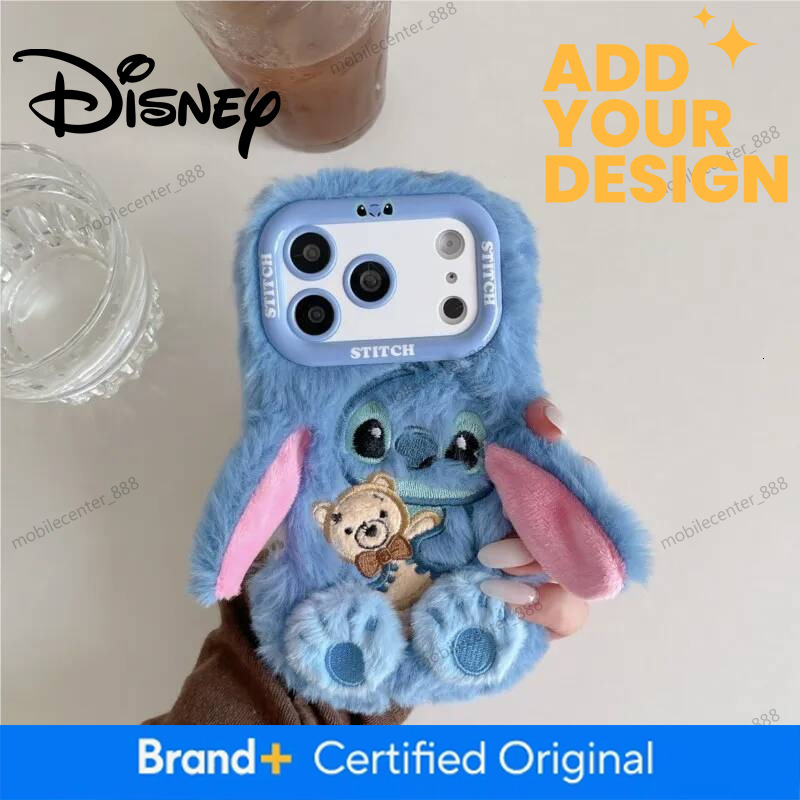 Designer Disney Stitch Plush Phone Case With Cute Cartoon Design Soft Anti-Shock Cover For Iphone 17 16 15 14 Plus 13 Pro Max 17Air Back Cover Luxury - view 6