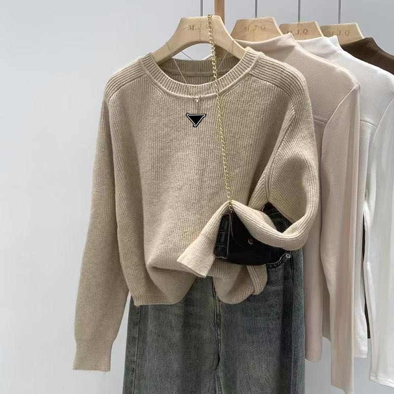 Designer Womens Sweaters 2026 Women Warm Sweater Clothes Long Sleeve Woman Knits Shirts Colorful Round Printed Stylist Necks Top Winter Womens Clothing