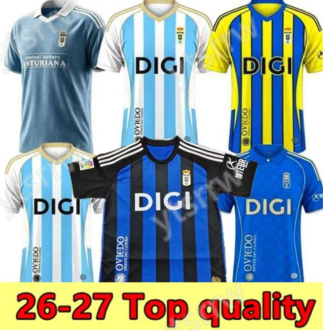 26/27 Real Oviedo 100Th anniversary Soccer Jerseys S.CAZORLA Blue Centenario Camiseta de Futbol 2025 2026 96 97 Retro Football