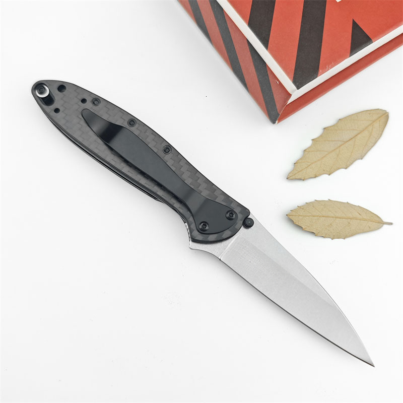 KS 1660 Outdoor Folding Knife 8Cr13MoV Steel Blade with Carbon Fiber Handle Camping Hunting Mountaineering Everyday Carry Tool