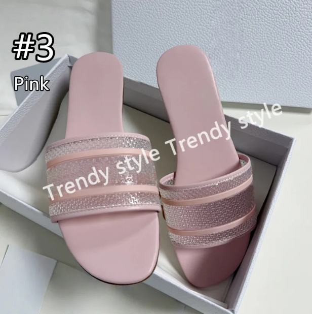 2025 New Women's sandal Crystal Letters Diamante Cut Outs Mesh Decorate shoes size 35-42 with gift box