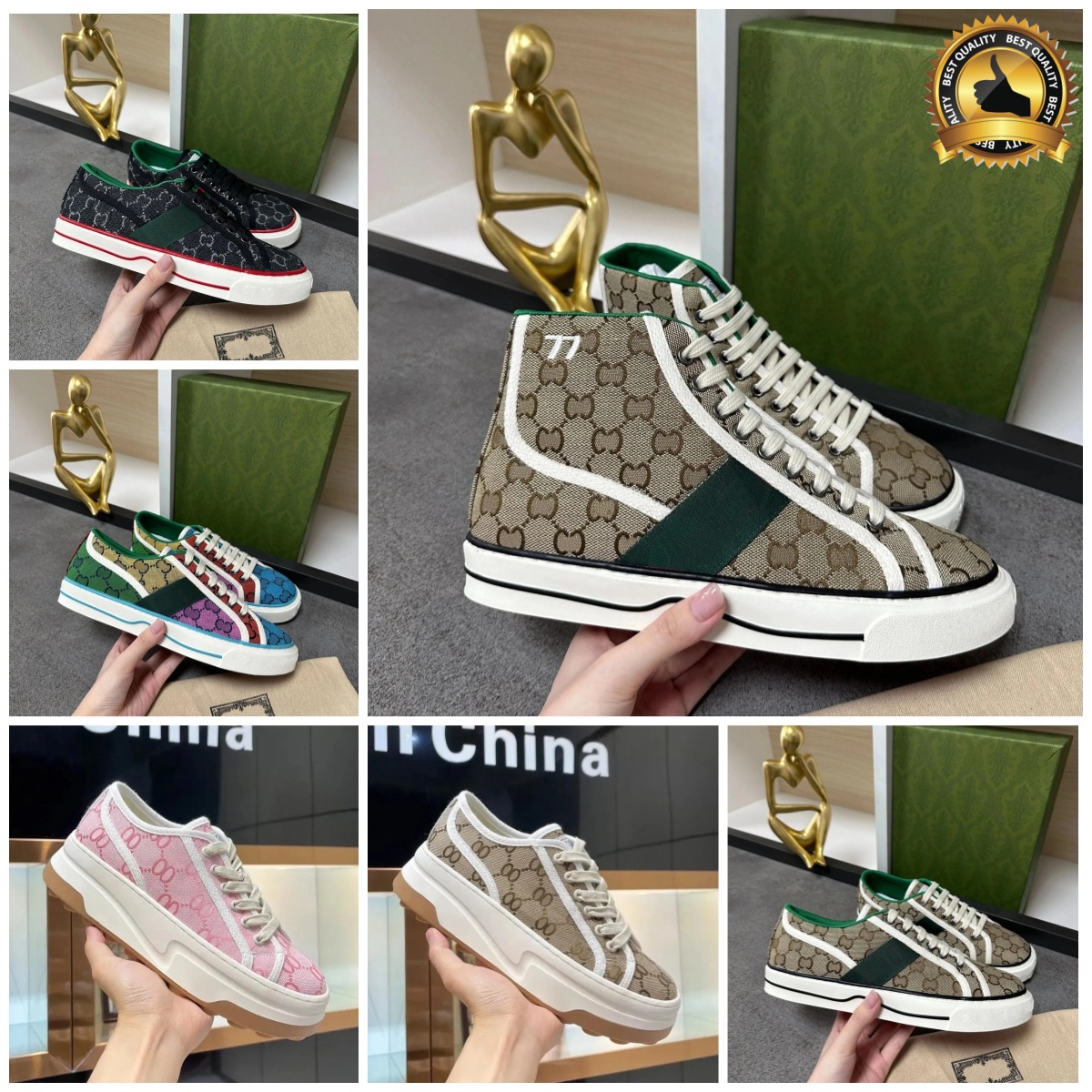 Designer Tennis 1977 Sneakers Designer Canvas Casual Shoes for Men and Women Rubber Sole, Embroidered Beige Washed Jacquard, Fast Shipping 77 Size 36-45