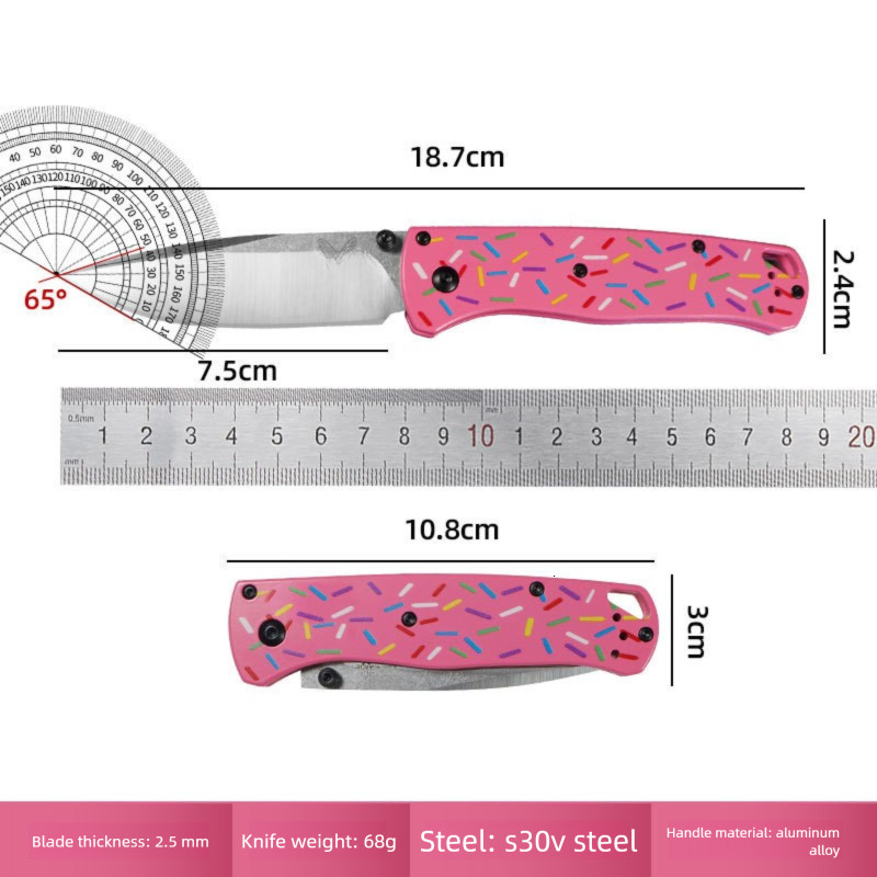 BM 535 Donut Handle Folding Knife Stainless Steel Blade High Quality Outdoor Perfect Gift for Christmas Holiday Gift To Men Gentleman