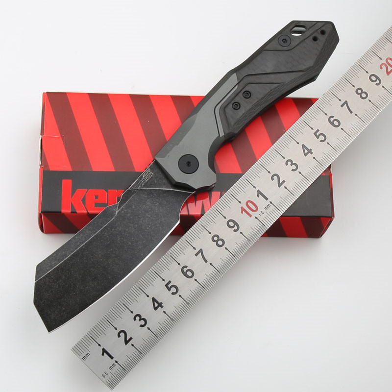 KS 7850 Outdoor Pocketknife Blackwash CPM154 Blade Hunting Folding Knife Combat Survival Tools Hard Cutting Tools EDC Men's Gift