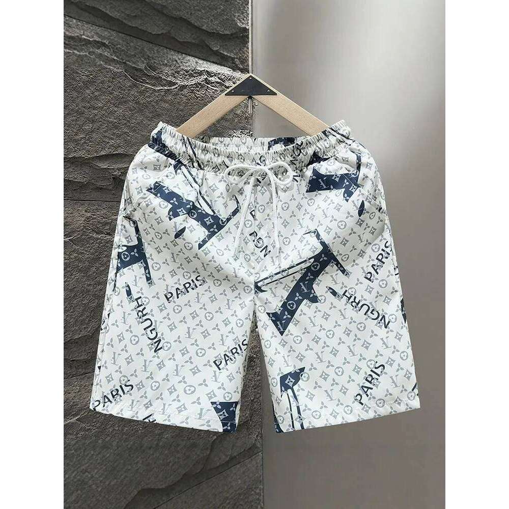 Designer Fashion Summer Men's Quarter Trend High-End Letter Shorts Printed Sports Loose Casual Thin