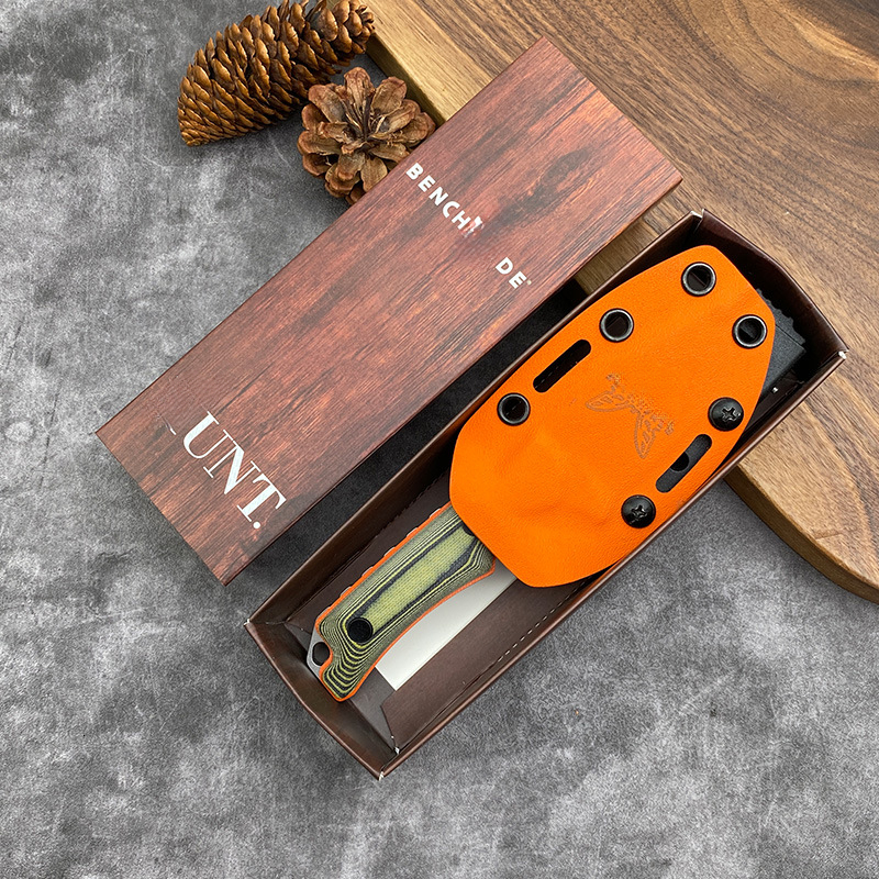 15017 Outdoor Fixed Blade Knife with Holster 8Cr13Mov Blade Sharp Cutting Hunting Knife Defensive Pocket Knife Survival Knife