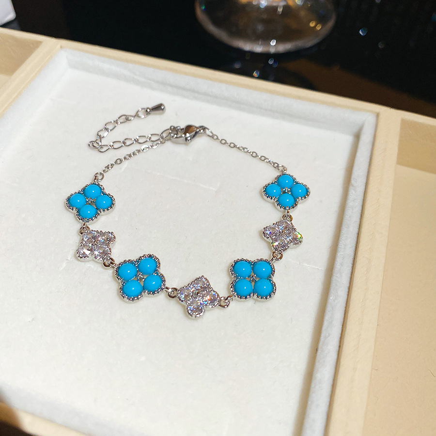 2026 Round Resin Flower Bracelet Ring Set, Elegant and Luxurious, High-end New Chinese Style Gentle Hand Accessory - view 3