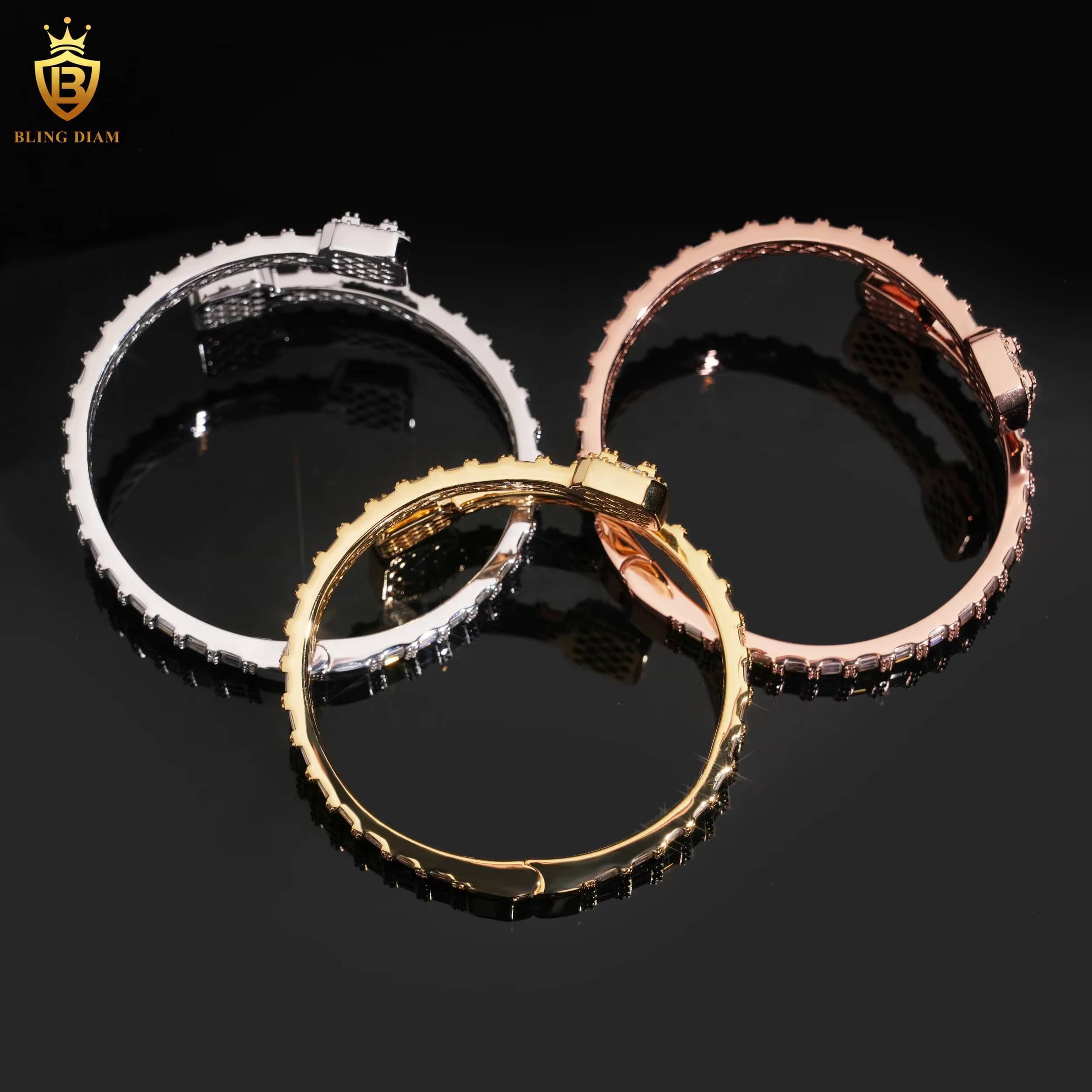 High Quality Fashion 57mm Pass Diamond Tester VVS Moissanite Hip Hop Lced Out Chain 925 Silver Cuban Link Chain Bracelet