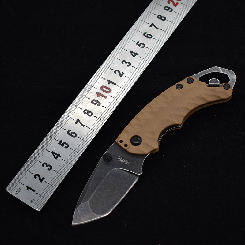 KS 8750 Folding Knife 8Cr13Mov Blade Nylon and Glass Fiber Handle Multifunctional Portable Fishing Knife for Camping