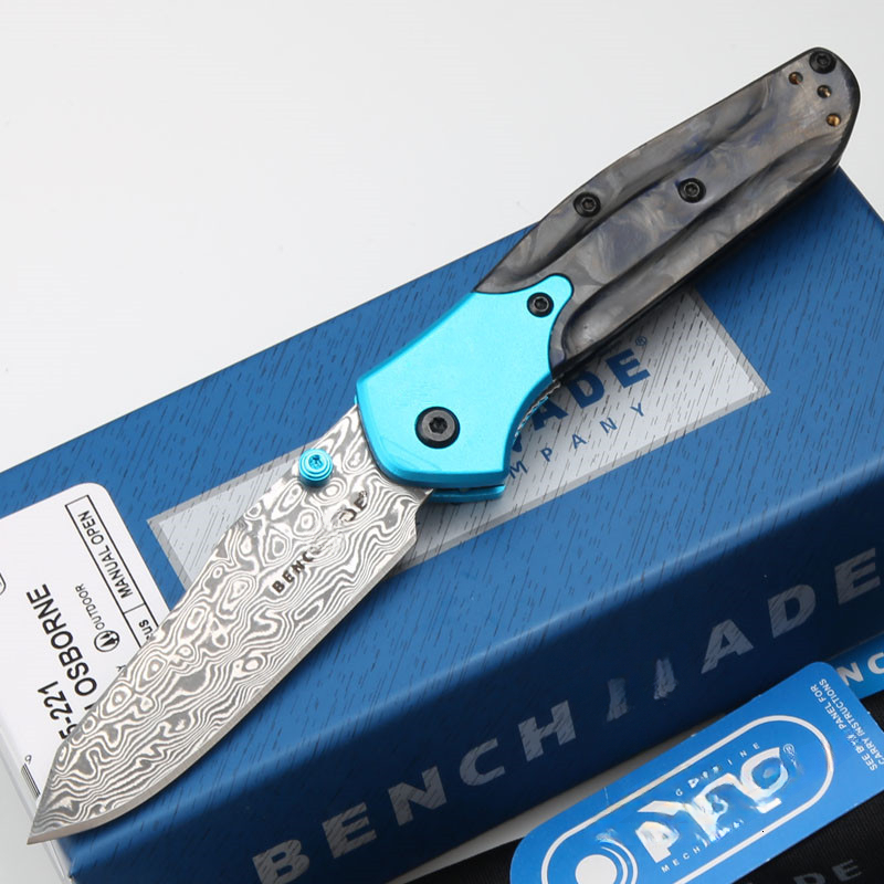 BM 945 Gold Mini Class O Sbor Ne Folding Knife 2.92" Vg10 Damascus Blade Carbon Fiber Handle Outdoor Hunting Camping Knife