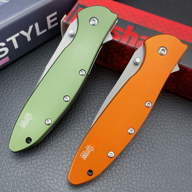 KS 1660 Aluminum Folding Knife 8Cr13Mov Blade EDC Knife Window Breaker Self-Defense Tool Outdoor Fishing Knife Men's Gifts