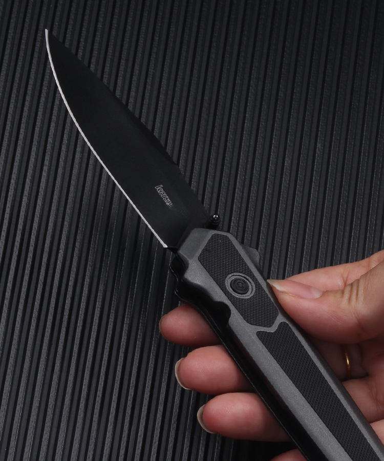 KS-7951 Outdoor Folding Knife 8Cr13Mov Black cleaning blade Portable Camping Survival Pocket Knife