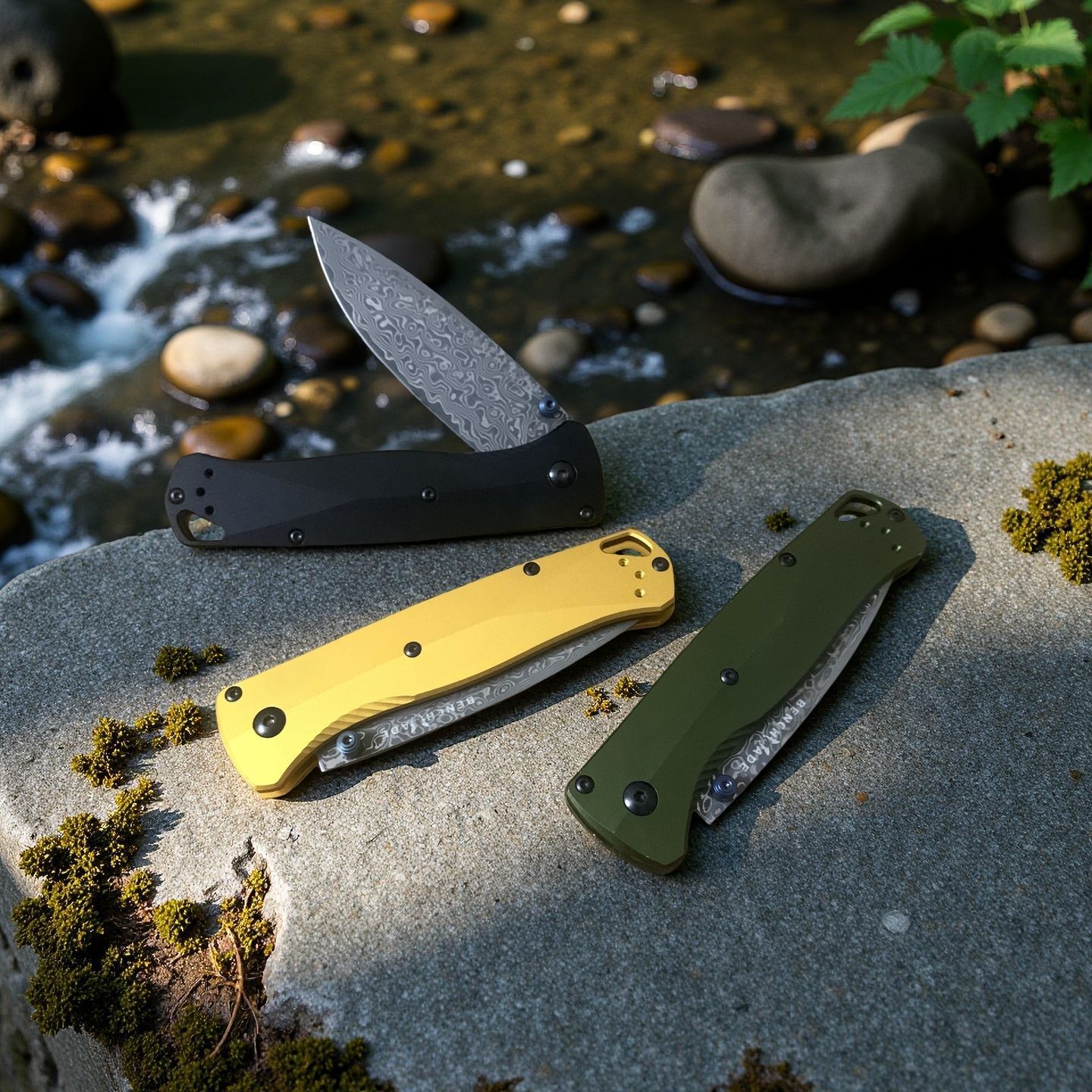 Tactical BM 535 Damascus Blade Pocket Folding Knife Aluminum Handle EDC Outdoor Camping Hunting Cutting Survival Tools