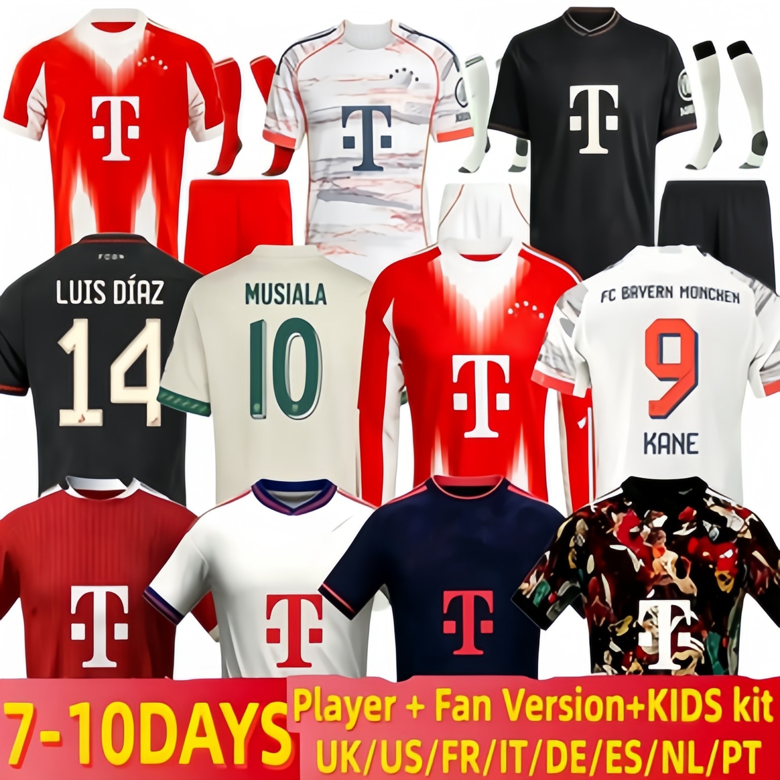 soccer jerseys 2025 KANE SANE 25 26 football shirt MUSIALA GORETZKA GNABRY BAYERNS camisa de futebol men kids kits KIMMICH Luis DIaz S-4XL