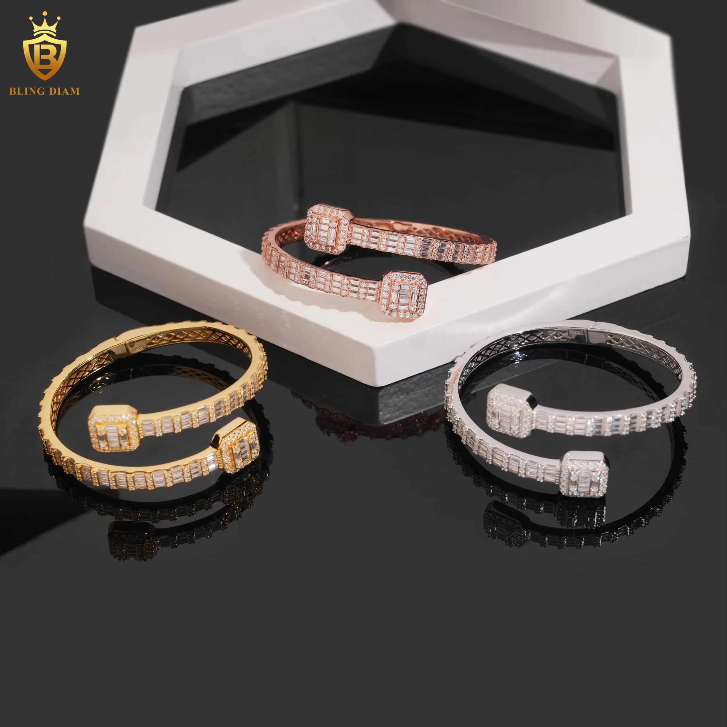 High Quality Fashion 57mm Pass Diamond Tester VVS Moissanite Hip Hop Lced Out Chain 925 Silver Cuban Link Chain Bracelet