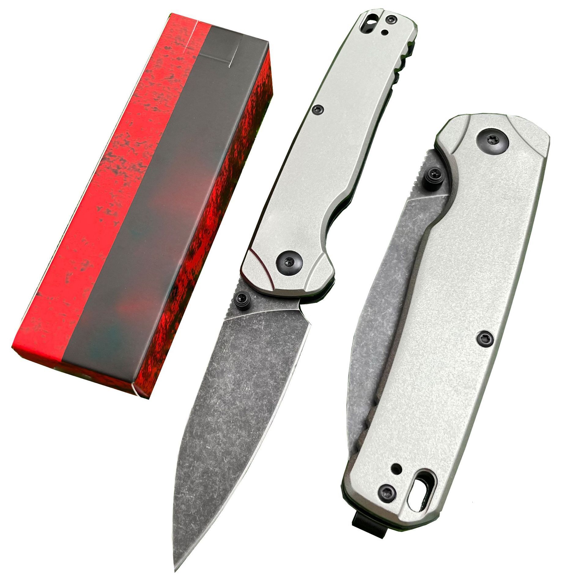 KS 6105 Folding Knife D2 Blade Anodized Aluminum Handles Outdoor Camping Survival Knife