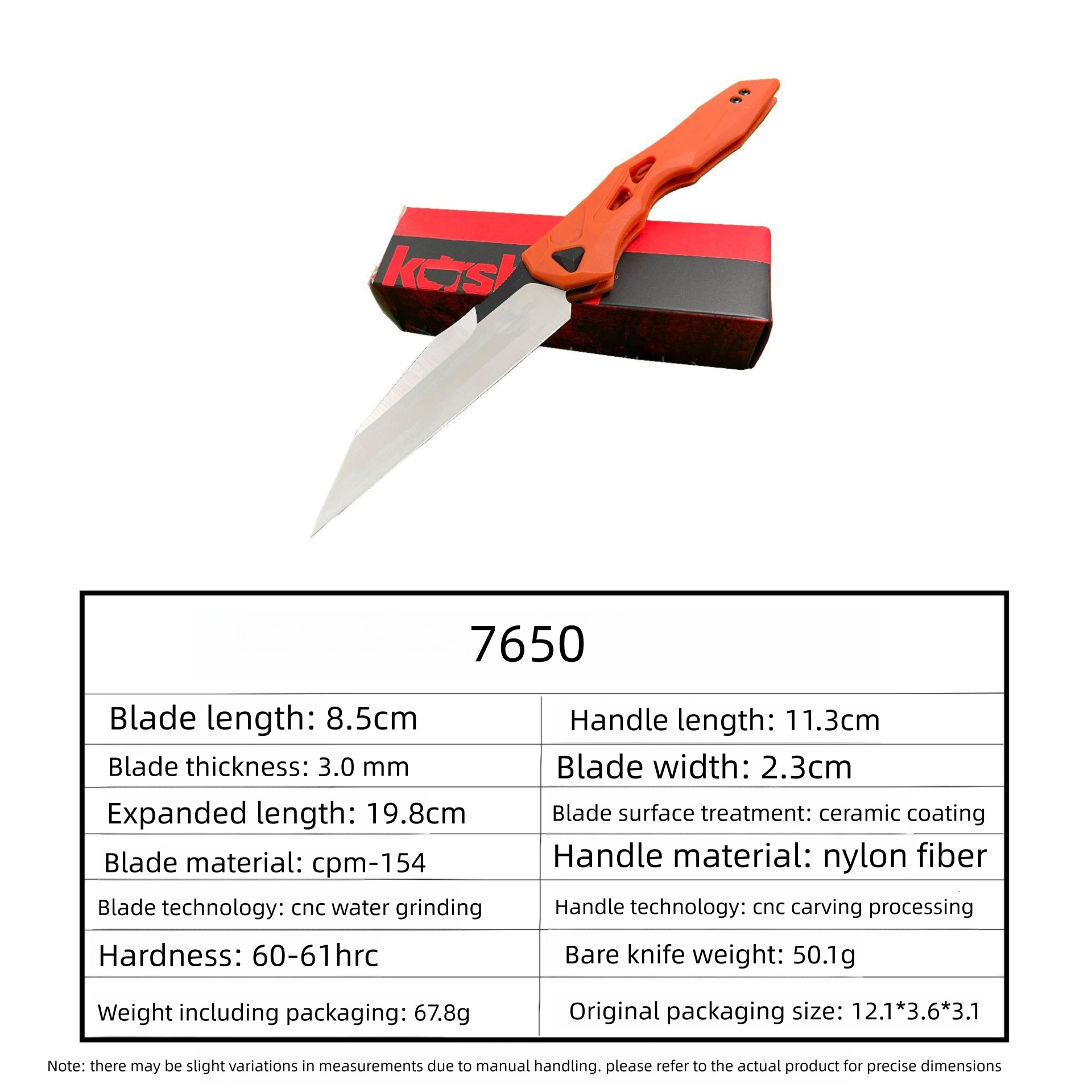 7650 Outdoor FE 034 Folding Pocket Knife CPM154 Blade Nylon fiber Handle Camping Survival Gear and EDC Men's Hunting Knives