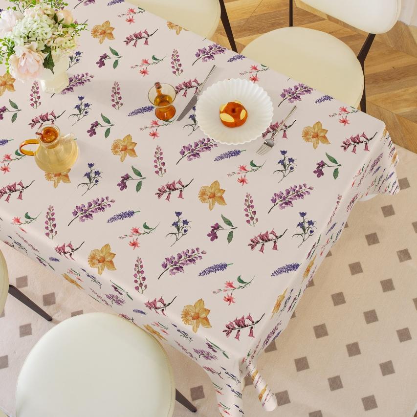 YL-38556 Custom minimalist PVC tablecloth, waterproof, oil-proof, washable, rectangular coffee table/dining tablecloth