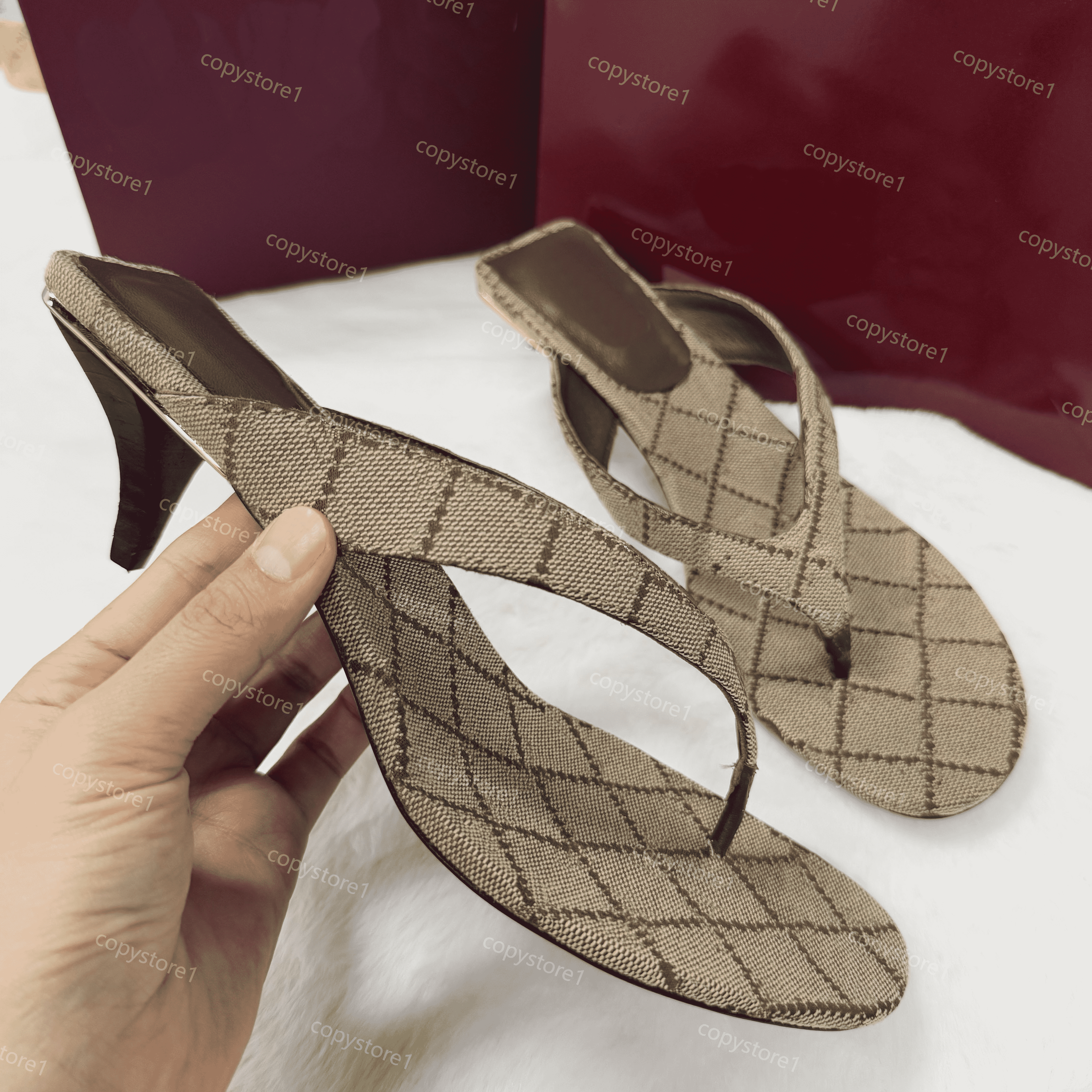 Women's Vittoria thong Sandal Designer Horsebit Sandals Canvas Leather Summer thong Sandal Daily Casual Mules size 35-42